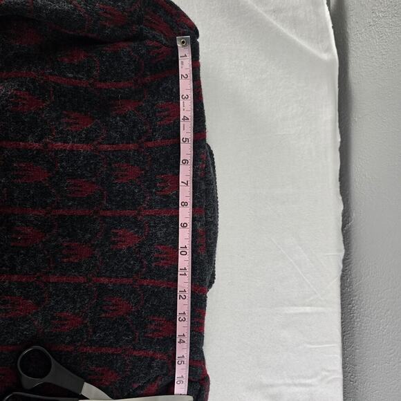 New Wang Kong VTG Rose Floral Grey Red Woman Cardigan Jacket Large Grannycore - Picture 6 of 9